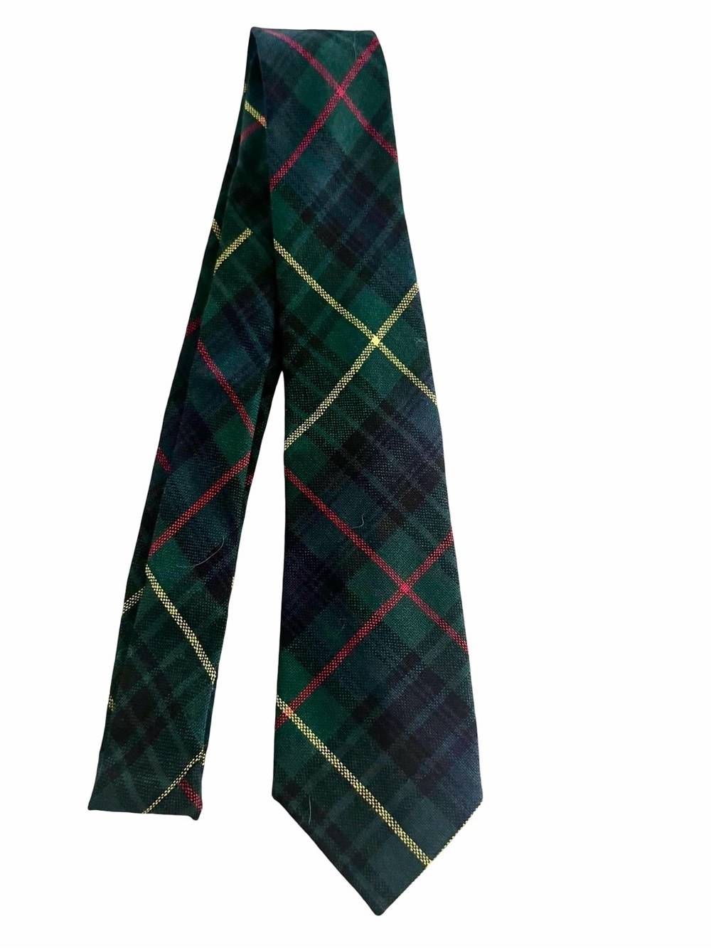 Vintage Stewart Hunting Tartan Tie 100% Wool Made Scotland Plaid